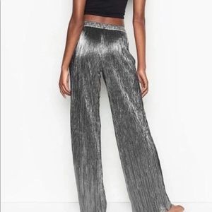 Victorias Secret Silver Shiny Pleated Pants